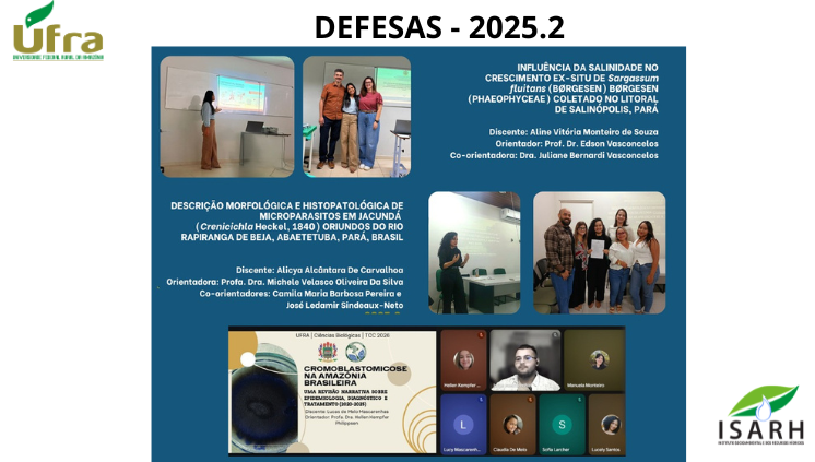 Defesas de Trabalhos de Conclusão de Curso (TCC) referentes ao período letivo de 2025.2.